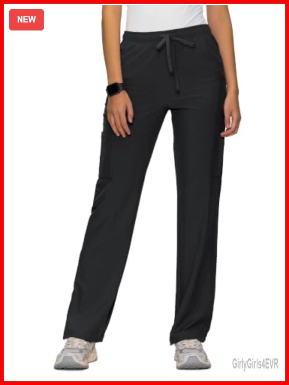 Women's Soft Straight-Leg Scrub Pants with 6 Pockets